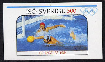 Iso - Sweden 1984 Los Angeles Olympic Games (Water Polo) imperf souvenir sheet (500 value) unmounted mint