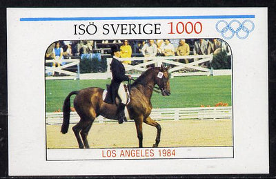 Iso - Sweden 1984 Los Angeles Olympic Games (Dressage) imperf deluxe sheet (1000 value) unmounted mint