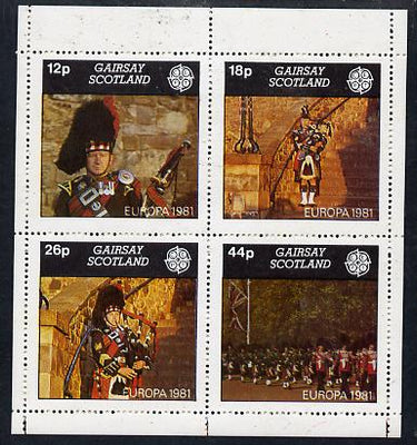 Gairsay 1981 EUROPA (Scottish Pipers) perf,set of 4 values (12p to 44p) unmounted mint