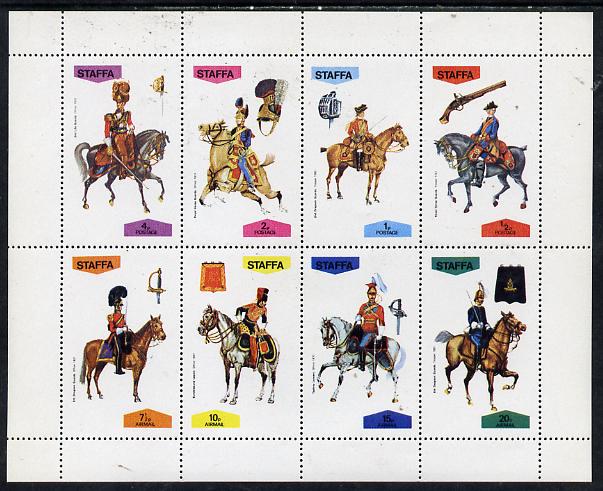 Staffa 1974 Military Uniforms (On Horse-back) perf,set of 8 values (0.5p to 20p) unmounted mint
