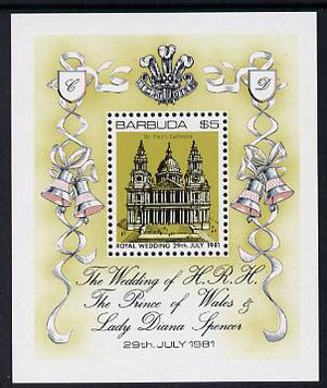 Barbuda 1981 Royal Wedding $5 m/sheet unmounted mint, SG MS 571