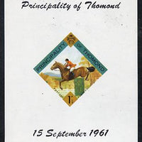 Thomond 1961 Show jumping 1.5d (Diamond-shaped) imperf m/sheet unmounted mint