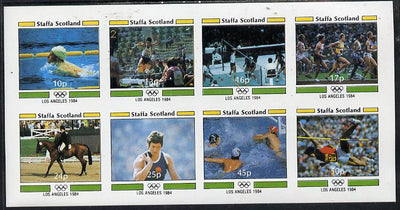 Staffa 1984 Los Angeles Olympic Games imperf,set of 8 values (10p to 50p) unmounted mint