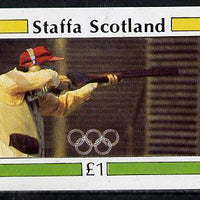 Staffa 1984 Los Angeles Olympic Games (Shooting) imperf souvenir sheet (£1 value) unmounted mint