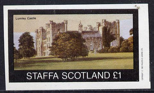 Staffa 1982 Castles imperf souvenir sheet (£1 value) unmounted mint