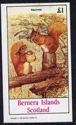 Bernera 1982 Squirrels #1 imperf souvenir sheet (£1 value) unmounted mint