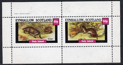 Eynhallow 1982 Animals #05 (Badger & Weasel) perf,set of 2 values (40p & 60p) unmounted mint