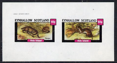 Eynhallow 1982 Animals #05 (Badger & Weasel) imperf,set of 2 values (40p & 60p) unmounted mint
