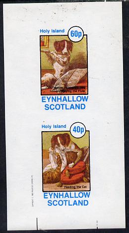 Eynhallow 1982 Pets From fairy Tales (Dog Feeding the Cat) imperf,set of 2 values (40p & 60p) unmounted mint