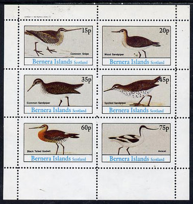 Bernera 1982 Waders (Snipe, Sandpipers, Avocet & Godwit) perf set of 6 values (15p to 75p) unmounted mint