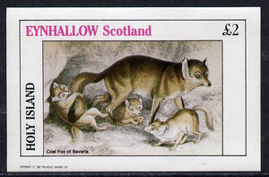 Eynhallow 1982 Animals #07 (Coal Fox) imperf deluxe sheet (£2 value) unmounted mint
