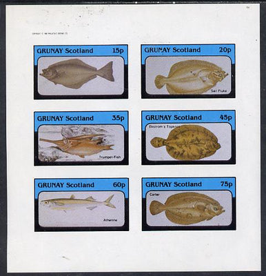 Grunay 1982 Fish imperf set of 6 values (15p to 75p) unmounted mint