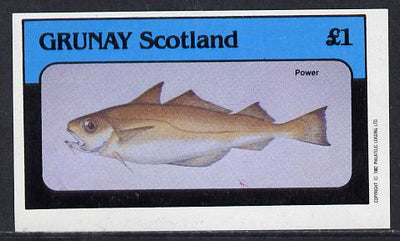 Grunay 1982 Fish imperf souvenir sheet (£1 value) unmounted mint