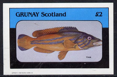 Grunay 1982 Fish imperf deluxe sheet (£2 value) unmounted mint