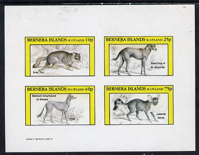 Bernera 1982 Animals (Grey Fox etc) imperf,set of 4 values (10p to 75p) unmounted mint