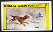 Bernera 1982 Dogs (Springer) imperf souvenir sheet (£1 value) unmounted mint