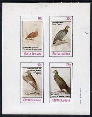 Staffa 1982 Pigeons #01 imperf,set of 4 values (10p to 75p) unmounted mint