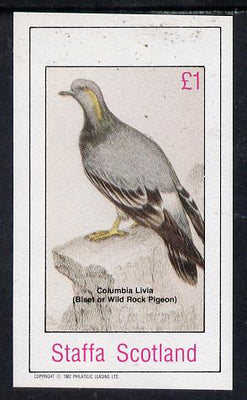 Staffa 1982 Pigeons #01 imperf souvenir sheet (£1 value) unmounted mint