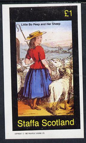 Staffa 1982 Fairy Tales (Little Bo Peep #1) imperf souvenir sheet (£1 value) unmounted mint