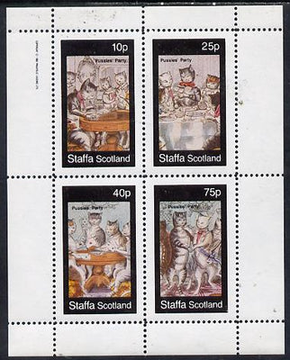 Staffa 1982 Cats From Fairy Tales (Pussies' Party #2) perf,set of 4 values (10p to 75p) unmounted mint