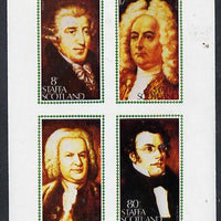 Staffa 1980 Composers (Haydn, Handel, Schubert & Bach) imperf set of 4 values (8p to 80p) unmounted mint
