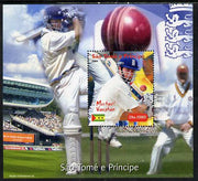 St Thomas & Prince Islands 2004 Cricket - Michael Vaughan perf souvenir sheet unmounted mint. Note this item is privately produced and is offered purely on its thematic appeal