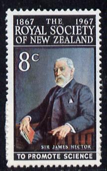New Zealand 1967 Centenary of Royal Society 8c (Sir James Hector) unmounted mintunmounted mint, SG 882*