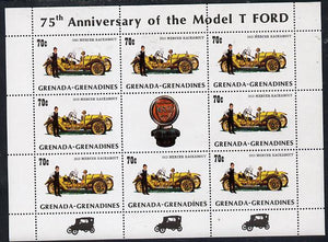 Grenada - Grenadines 1983 75th Anniversary of Model 'T' Ford 70c (1913 Mercer) in sheetlet of 8 plus label unmounted mint, SG 556