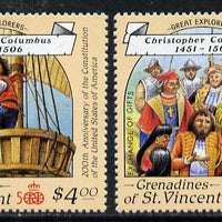 St Vincent - Grenadines 1988 Columbus $4 & $4.50 from Explorers set of 8 unmounted mint SG 570-71.