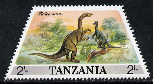 Tanzania 1988 Plateosaurus 2s (from Prehistoric & Modern Animals set of 8) SG 550 (tete-beche horiz pairs available pro rata) unmounted mint