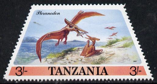 Tanzania 1988 Pteranodon 3s (from Prehistoric & Modern Animals set of 8) SG 551 (tete-beche horiz pairs available pro rata) unmounted mint