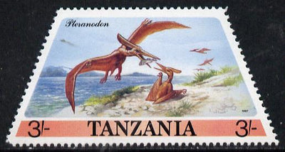 Tanzania 1988 Pteranodon 3s (from Prehistoric & Modern Animals set of 8) SG 551 (tete-beche horiz pairs available pro rata) unmounted mint