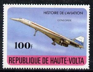 Upper Volta 1978 Concorde 100f (from History of Aviation set) unmounted mint, SG 479*