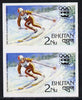 Bhutan 1976 Innsbruck Winter Olympics 2n (Downhill Skiing) imperf pair from limited printing unmounted mint, as SG 342*