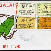 Nagaland 1982 75th Anniversary of Scouting perf set of 4 on cover with first day cancel