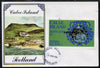 Calve Island 1986 Queen's 60th Birthday imperf deluxe sheet (£2 value with Cub-Scouts in crowd) with AMERIPEX opt in black on cover with first day cancel