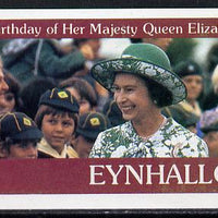 Eynhallow 1986 Queen's 60th Birthday imperf souvenir sheet (£1 value with Cub-Scouts in crowd) unmounted mint