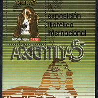Nicaragua 1985 'Argentina 85' Stamp Exhibition (Basset-Hound) m/sheet cto used, SG MS 2683