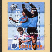 Nicaragua 1988 'Essen 88' Stamp Exhibition & European Football m/sheet cto used, SG MS 2970
