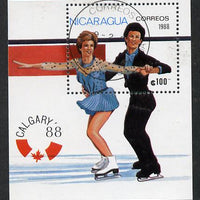 Nicaragua 1988 Winter Olympics (Pairs Ice Skating) m/sheet cto used, SG MS 2944