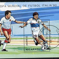Nicaragua 1990 Football World Cup Championships m/sheet cto used, SG MS 3118