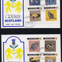 Grunay 1984 Rotary - Domestic Cats imperf set of 8 values on two covers with first day cancels