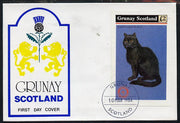 Grunay 1984 Rotary - Domestic Cats imperf deluxe sheet (£2 value) on cover with first day cancel