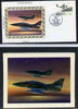 New Zealand 1987 50th Anniversary of Royal New Zealand Air Force - original hand-painted artwork by Gordon G Davies showing McDonnell Douglas A-4 Skyhawks on night flight, as used to illustrate Benham silk first day cover (85c val……Details Below