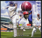 St Thomas & Prince Islands 2004 Cricket - Brian Lara perf souvenir sheet unmounted mint. Note this item is privately produced and is offered purely on its thematic appeal