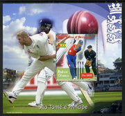St Thomas & Prince Islands 2004 Cricket - Andrew Strauss perf souvenir sheet unmounted mint. Note this item is privately produced and is offered purely on its thematic appeal