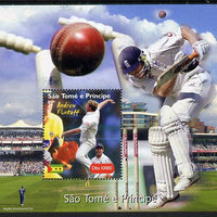 St Thomas & Prince Islands 2004 Cricket - Andrew Flintoff perf souvenir sheet unmounted mint. Note this item is privately produced and is offered purely on its thematic appeal