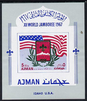 Ajman 1967 Scouts (showing flag) imperf m/sheet , unmounted mintMi BL 15B