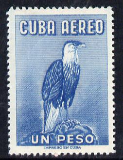 Cuba 1956 Caracara 1p blue (from Air set) unmounted mint SG 784