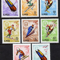 Ajman 1967 Grenoble Winter Olympics set of 8 (Mi 199-206A) unmounted mint